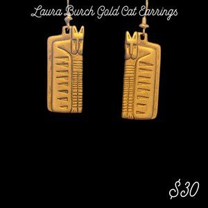 Laura Burch Gold Cat Earrings